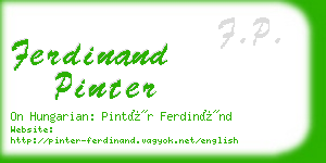 ferdinand pinter business card